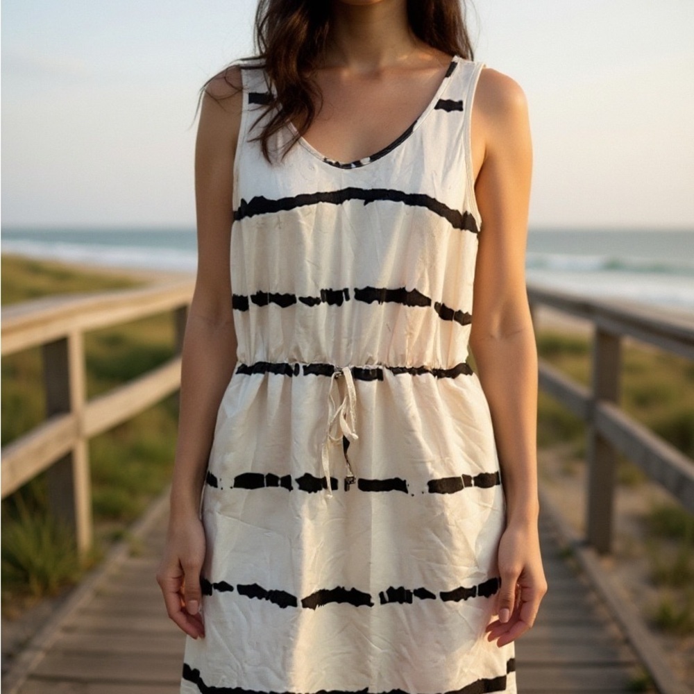 SHEIN Black and White Striped Dress